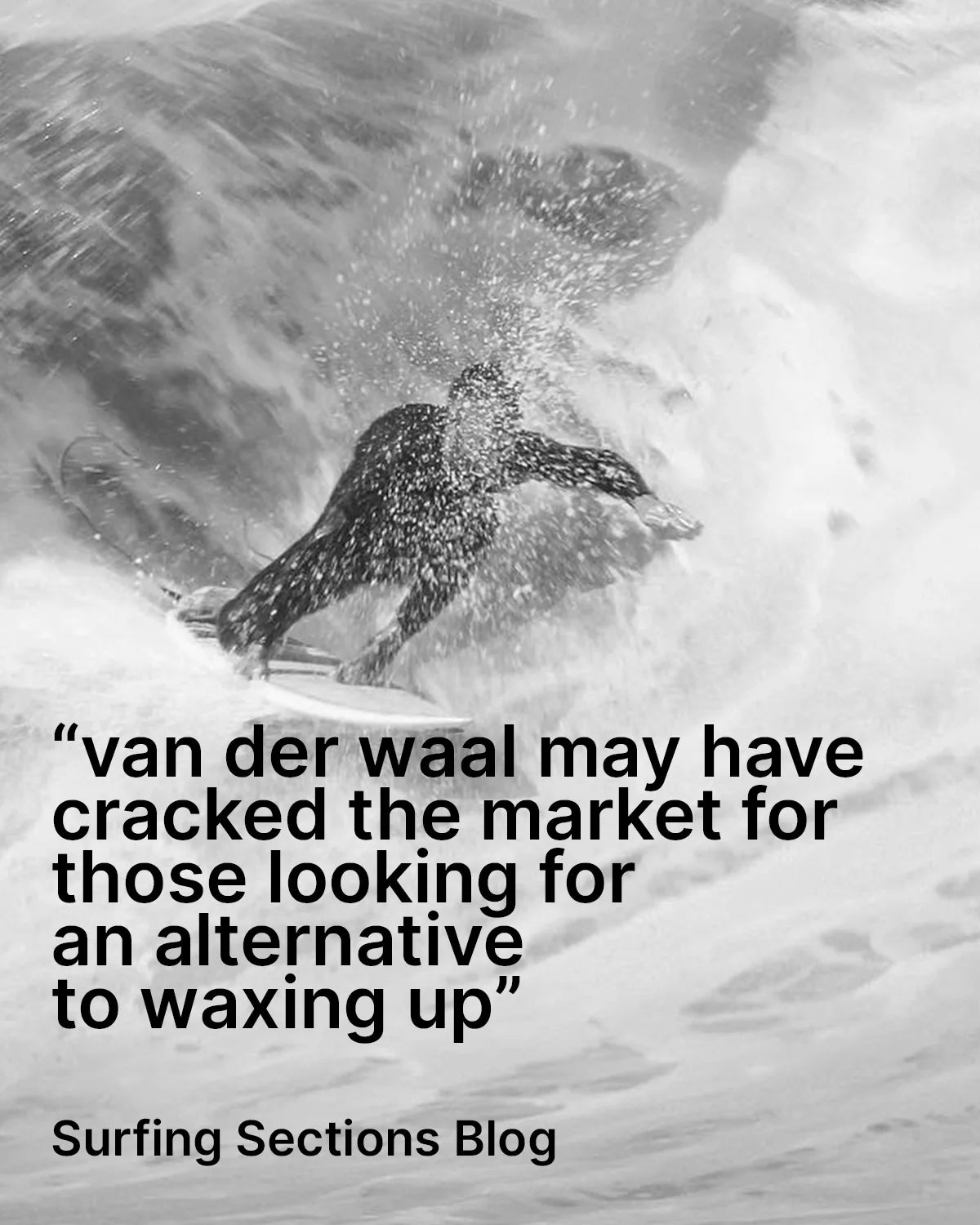 Person surfing with an alternative to surf wax